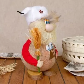 Оберег «Домовой Солдат», с метлой, 25 см, микс