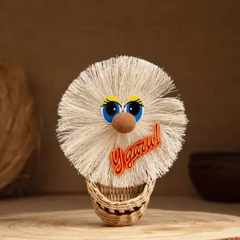 Оберег домовёнок на лаптях "Удачи", 15 см, микс