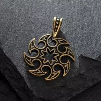 Оберег из латуни "Сюрикен", цвет чернёное золото