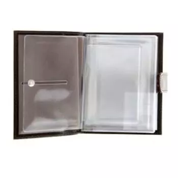 Обложка для автодокументов на кнопке, цвет коричневый