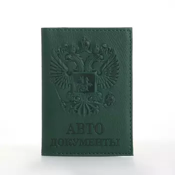 Обложка для автодокументов, цвет тёмно-зелёный