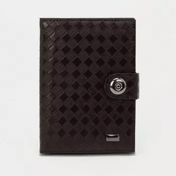 Обложка для автодокументов и паспорта на магните, цвет коричневый