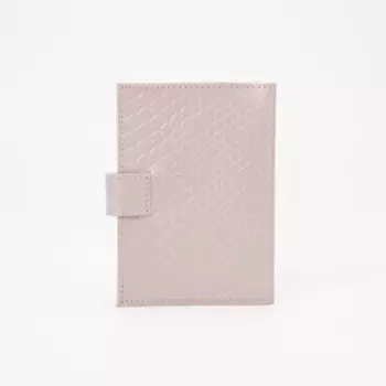 Обложка для автодокументов на кнопке TEXTURA, цвет бежевый