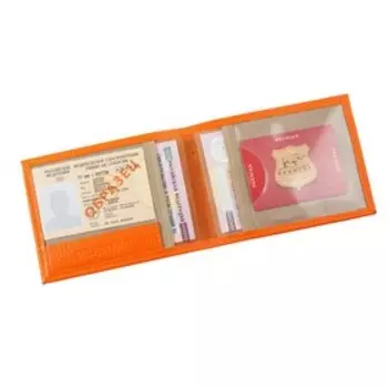 Обложка для автодокументов, оранжевый