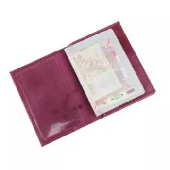 Обложка для автодокументов, отдел для паспорта, купюр, цвет розовый