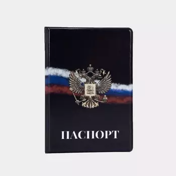 Обложка для паспорта, цвет чёрный/триколор