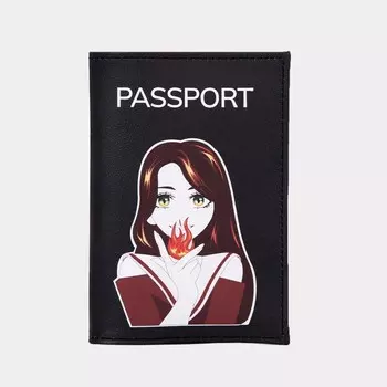 Обложка для паспорта, цвет чёрный