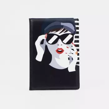 Обложка для паспорта, цвет чёрный, «Леди»