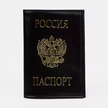 Обложка для паспорта, цвет тёмно-коричневый
