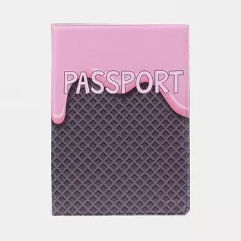 Обложка для паспорта, цвет коричневый/розовый