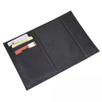 Обложка для паспорта, отдел для карт, цвет чёрный