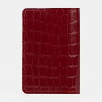 Обложка для паспорта, крокодил, цвет красный