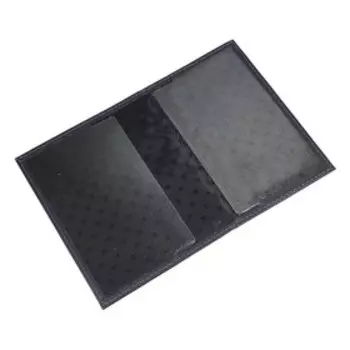 Обложка для паспорта O-81 (внешн. карман), без застёжки, синий, тёмный, флотер