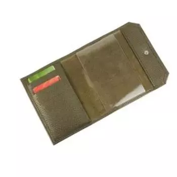 Обложка для паспорта на кнопке, цвет зелёный