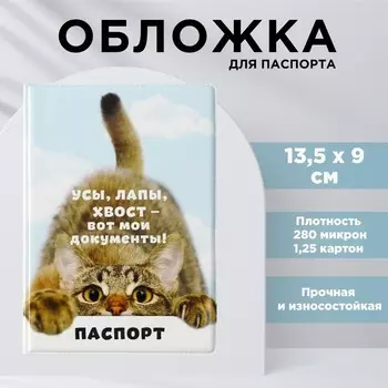 Обложка для паспорта «Вот мои документы», ПВХ 280 мкм, эко-печать, картон 1,25 и подложка-пленка 280 мкм