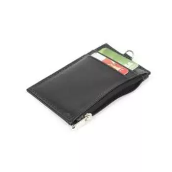 Обложка для пропусков, проездных, 1 отдел для монет, 3 для карт, черный матовый