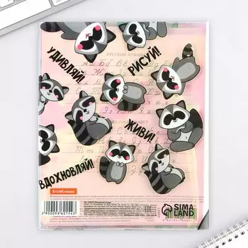 Обложка для тетрадей «Енотики», 34,7 х 21,1 см.