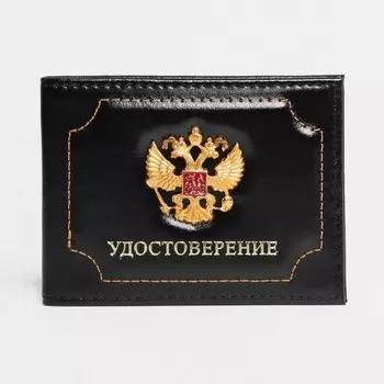 Обложка для удостоверения, без окошка, цвет чёрный