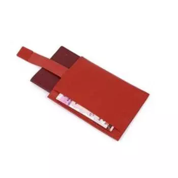 Обложка-футляр для паспорта, 2 кармана для карт, 1 для денег, алый флоттер