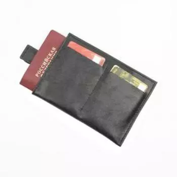 Обложка-футляр для паспорта П408, 1 карман, н/к, черный крек