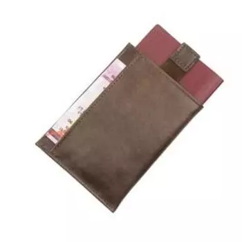 Обложка-футляр для паспорта П408, 1 карман, н/к, коричневый крек