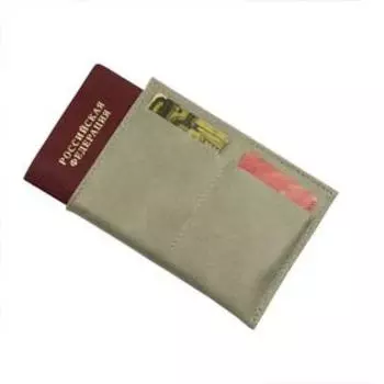 Обложка-футляр для паспорта П408, 1 карман, н/к, серый крек