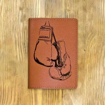 Обложка на паспорт "Боксерские перчатки", рыжая