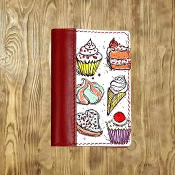 Обложка на паспорт, цвет красный