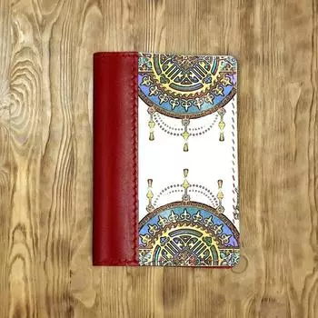 Обложка на паспорт комбинированная "Мусульманский орнамент", красная