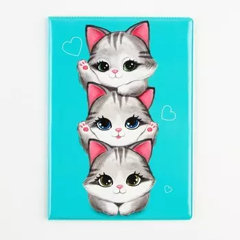 Обложка на ветеринарный паспорт «Котята», ПВХ