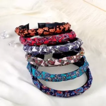 Ободок для волос "Амалия" 2 см, орнамент, микс