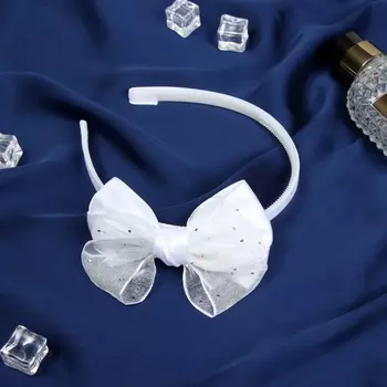 Ободок для волос «Бантик крошка», блеск, 101 см, белый