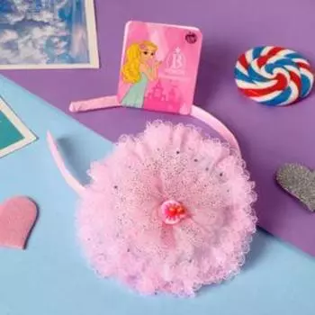 Ободок для волос "Глорис" клубнички на цветке, 9 см, розовый