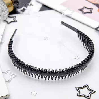 Ободок для волос "Гребень" 2,3 см, чёрный
