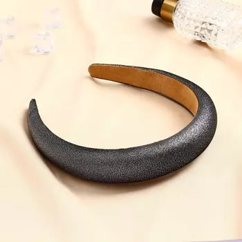 Ободок для волос «Иветта», блеск, 3 см, чёрный