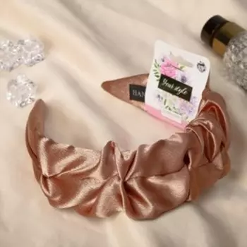 Ободок для волос «Юнона», классика, 5 см, коричневый