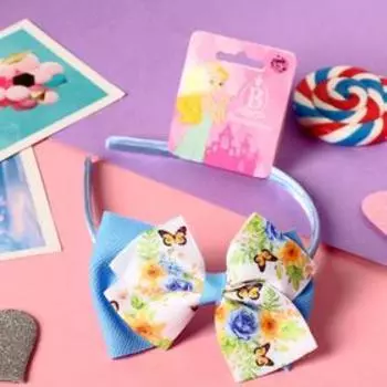 Ободок для волос "Камалия" цветы, 0,5 см, голубой