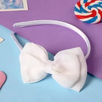 Ободок для волос "Камалия" классика, 9,5х7 см, белый