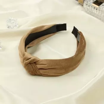 Ободок для волос «Кимбрели», бархат, 2.5 см, горчичиный