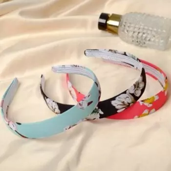 Ободок для волос "Классика" 2,5 см цветы,микс