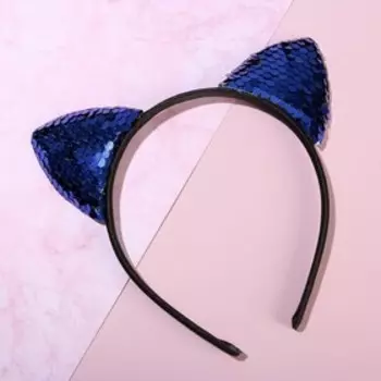 Ободок для волос ушки кисы, синий