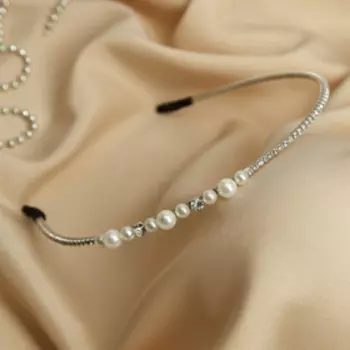 Ободок для волос "Лира" жемчуг, 0,5 см