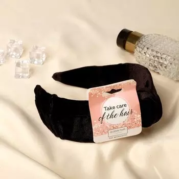 Ободок для волос «Мадлен», 3.5 см, чёрный