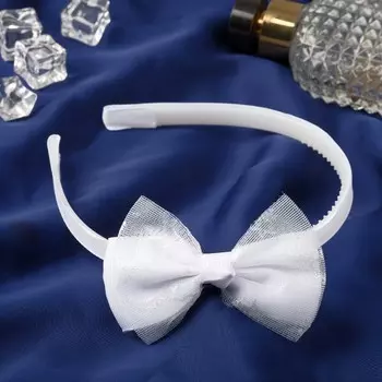 Ободок для волос "Малышка" двойной блеск, 0,8 см, белый