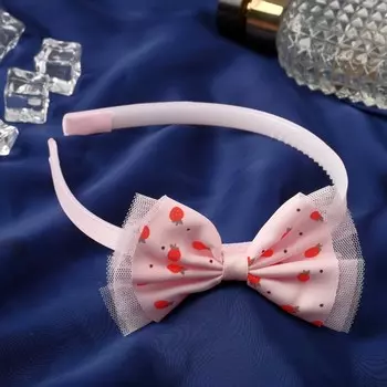 Ободок для волос "Малышка" клубничка, 0,8 см, розовый