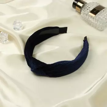 Ободок для волос «Мэриель», бархат, 2.5 см, синий