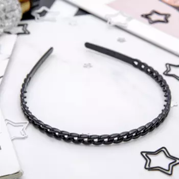 Ободок для волос «Ночка», звенья, 0.8 см, чёрный