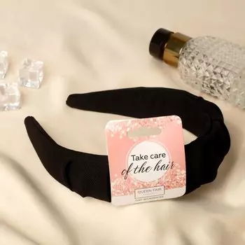 Ободок для волос «Нонна», 3.5 см, чёрный