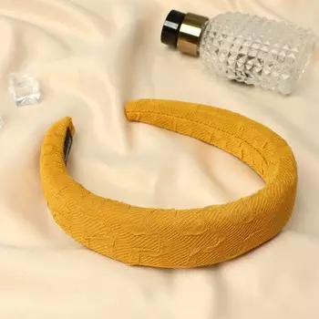 Ободок для волос «Рельеф», 3 см, горчичный