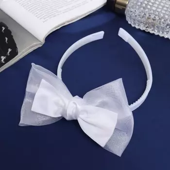 Ободок для волос «Школьница», бант классик, 111 см, белый